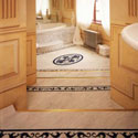GW13 Gregorian Marble with B15 Scroll Border and MC5 Oval Motif